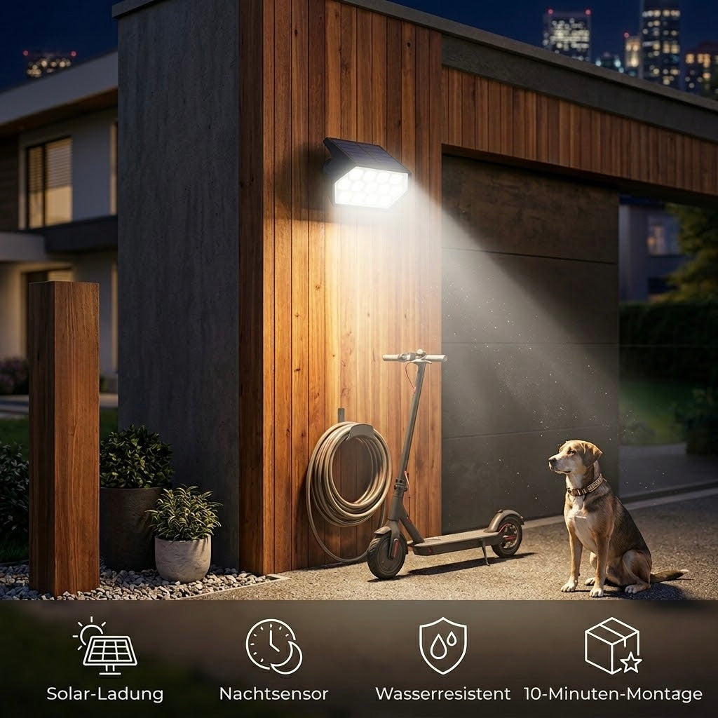 LED Solar-Wandleuchte Downlight – Verstellbar & Wasserdicht IP65-Lighting > Outdoor Lighting > Outdoor Wall Lighting > Outdoor Wall Sconces-Lumensis-Weiß-2 Stück-Lumensis