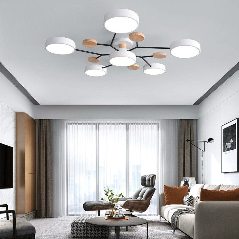 Skandinavische LED Deckenlampe – Mehrflammig in Weiß, Grün & Grau-Semi-Flush Mount Lighting-Lumensis-3+1-Weißes Licht (5000K)-Lumensis