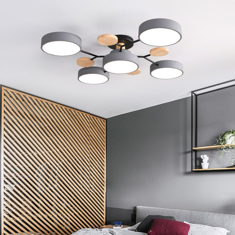 Skandinavische LED Deckenlampe – Mehrflammig in Weiß, Grün & Grau-Semi-Flush Mount Lighting-Lumensis-3+1-Weißes Licht (5000K)-Lumensis