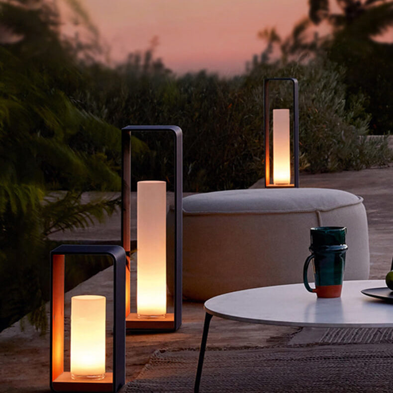 Solar-Laterne Außen Schwarz – LED Gartenleuchte mit Fernbedienung-Outdoor light-Lumensis-Klein-Warmes Licht (3000K)-Lumensis