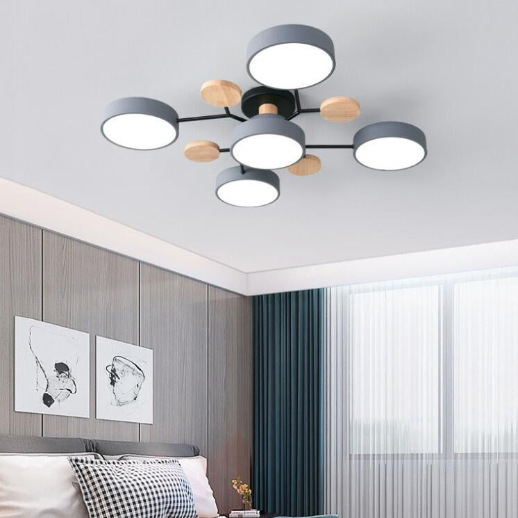 Skandinavische LED Deckenlampe – Mehrflammig in Weiß, Grün & Grau-Semi-Flush Mount Lighting-Lumensis-3+1-Weißes Licht (5000K)-Lumensis