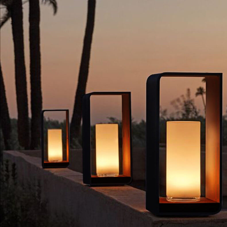 Solar-Laterne Außen Schwarz – LED Gartenleuchte mit Fernbedienung-Outdoor light-Lumensis-Mittel-Dreifarbiges Licht + Fernbedienung-Lumensis
