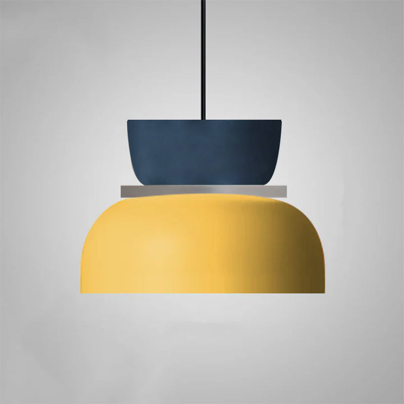Designer LED Pendelleuchte – Buntes Color-Blocking & Nordic Style-Pendants-Lumensis-Large-Gelb & Blau-100V-120V-Lumensis
