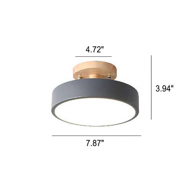 Skandi LED Deckenleuchte – Minimalistisches Design mit Holz-Sockel-Semi-Flush Mount Lighting-Lumensis-Small-Warmes Licht(3000K)-Lumensis