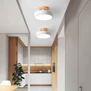 Skandi LED Deckenleuchte – Minimalistisches Design mit Holz-Sockel-Semi-Flush Mount Lighting-Lumensis-Small-Warmes Licht(3000K)-Lumensis