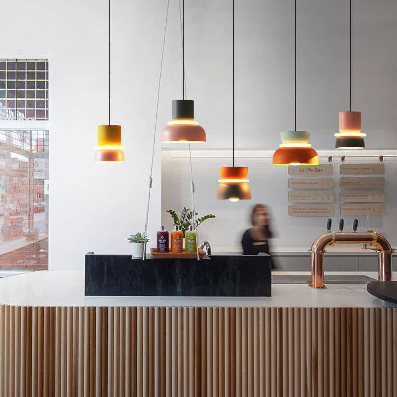 Designer LED Pendelleuchte – Buntes Color-Blocking & Nordic Style-Pendants-Lumensis-Small-Pink & Blau-220V-240V-Lumensis