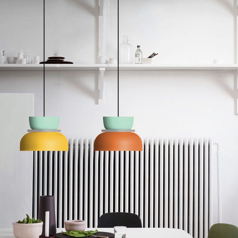 Designer LED Pendelleuchte – Buntes Color-Blocking & Nordic Style-Pendants-Lumensis-Small-Gelb & Rosa-100V-120V-Lumensis