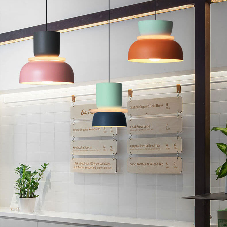 Designer LED Pendelleuchte – Buntes Color-Blocking & Nordic Style-Pendants-Lumensis-Small-Grün & Blau-100V-120V-Lumensis