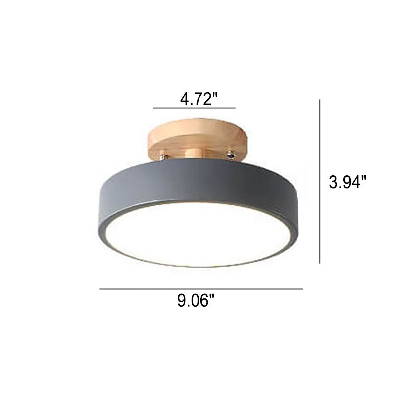 Skandi LED Deckenleuchte – Minimalistisches Design mit Holz-Sockel-Semi-Flush Mount Lighting-Lumensis-Small-Warmes Licht(3000K)-Lumensis