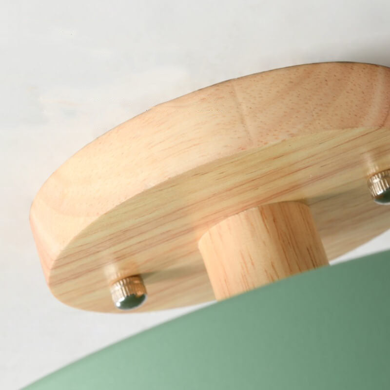 Skandi LED Deckenleuchte – Minimalistisches Design mit Holz-Sockel-Semi-Flush Mount Lighting-Lumensis-Small-Warmes Licht(3000K)-Lumensis