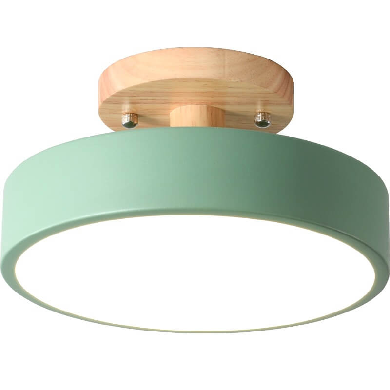 Skandi LED Deckenleuchte – Minimalistisches Design mit Holz-Sockel-Semi-Flush Mount Lighting-Lumensis-Small-Warmes Licht(3000K)-Lumensis