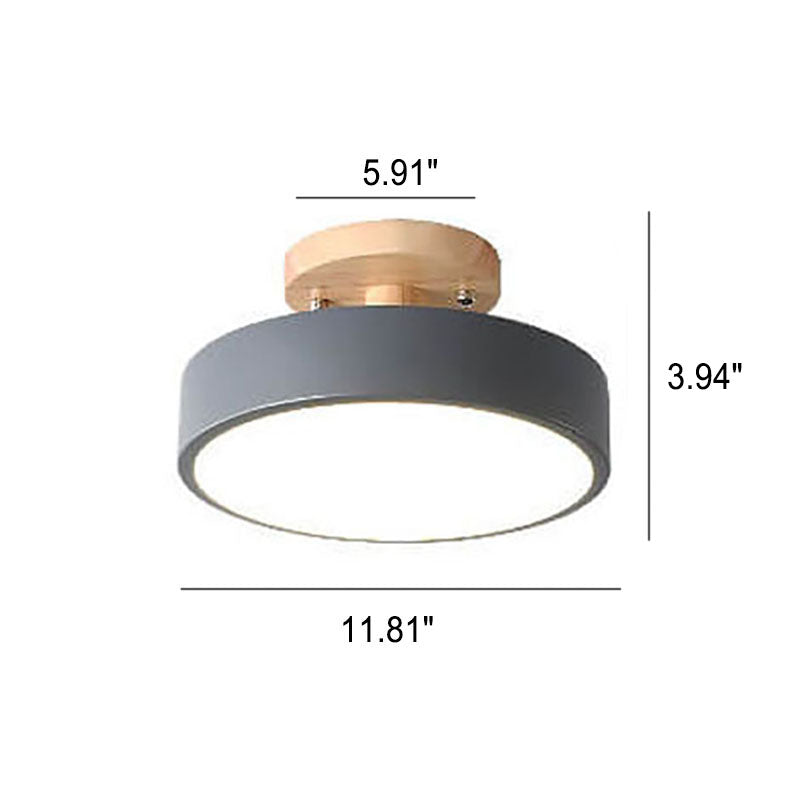 Skandi LED Deckenleuchte – Minimalistisches Design mit Holz-Sockel-Semi-Flush Mount Lighting-Lumensis-Small-Warmes Licht(3000K)-Lumensis