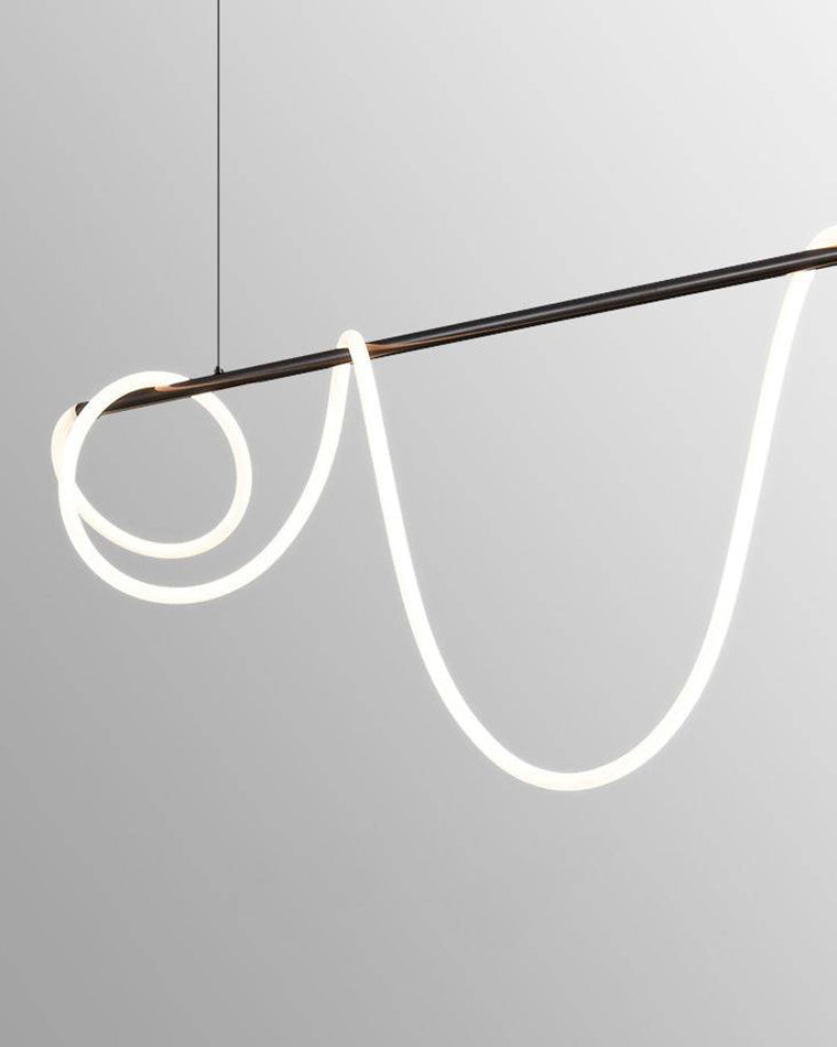 LED Pendelleuchte Wellen-Design – Moderne Designer-Hängelampe-Chandelier-Lumensis-Mattschwarz-110cm-Lumensis