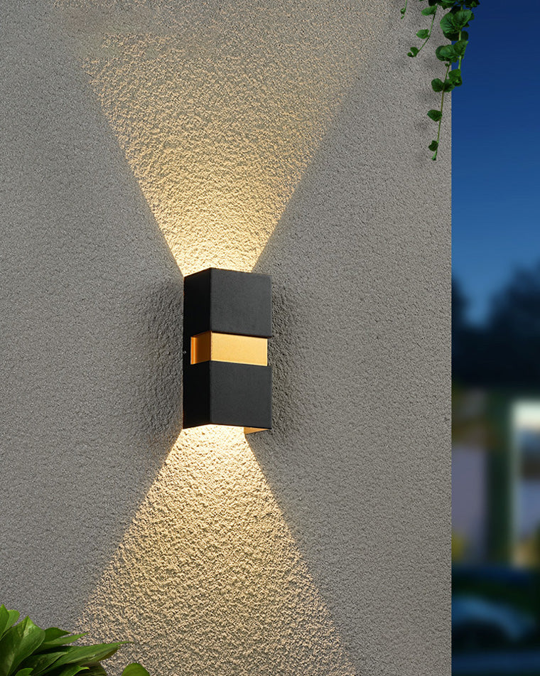 Goldene Up-Down-Außenwandleuchte