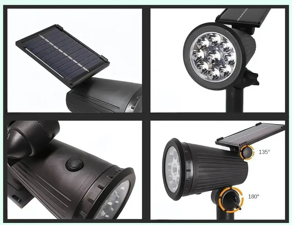LED Solar-Gartenstrahler Alu – Verstellbarer Spot mit RGB & Warmweiß-Lighting > Outdoor Lighting > Landscape Lighting > Spotlights-Lumensis-1 Stück-Lumensis