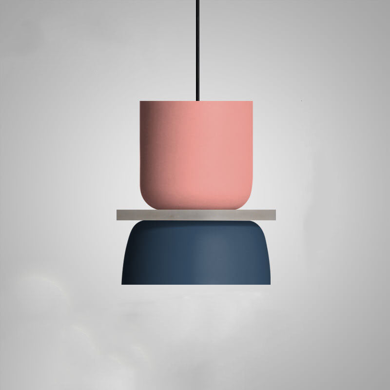 Designer LED Pendelleuchte – Buntes Color-Blocking & Nordic Style-Pendants-Lumensis-Small-Pink & Blau-100V-120V-Lumensis