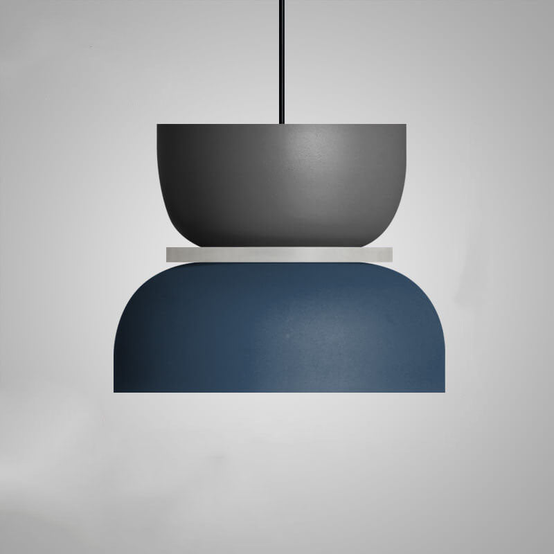 Designer LED Pendelleuchte – Buntes Color-Blocking & Nordic Style-Pendants-Lumensis-Medium-Grau & Blau-100V-120V-Lumensis