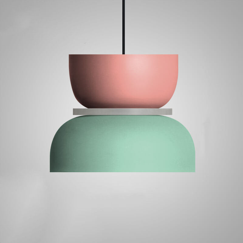 Designer LED Pendelleuchte – Buntes Color-Blocking & Nordic Style-Pendants-Lumensis-Medium-Pink & Grün-100V-120V-Lumensis
