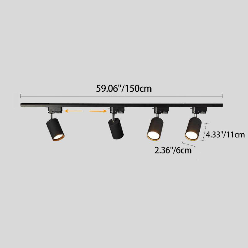 LED Schienensystem – Verstellbare Spotlights im Industrial Design-Flush Mount Lighting-Lumensis-3-flammig | 100 cm Schiene-Schwarz-Lumensis