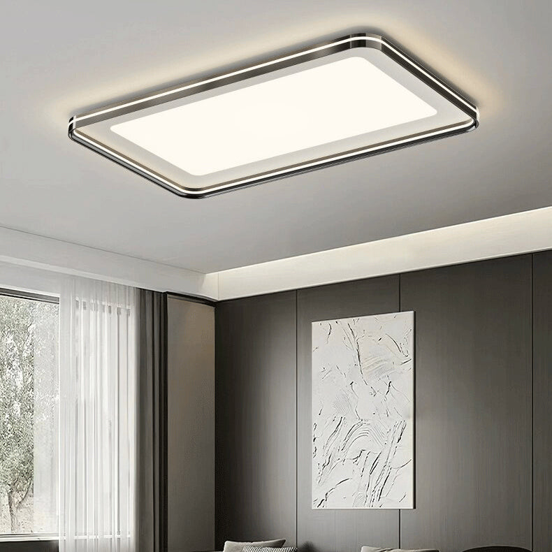 Stufenlos dimmbare LED Deckenlampe – Inkl. Fernbedienung & Farbauswahl-Flush Mount Lighting-Lumensis-Weißes Licht (5000K)-Schwarz - Rechteckig-Lumensis