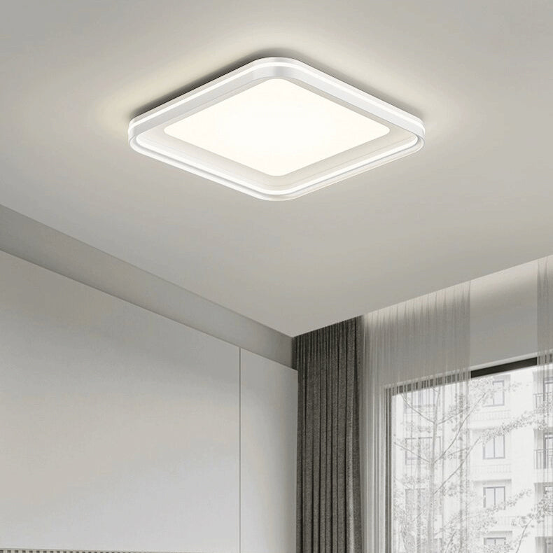 Stufenlos dimmbare LED Deckenlampe – Inkl. Fernbedienung & Farbauswahl-Flush Mount Lighting-Lumensis-Weißes Licht (5000K)-Weiß - Quadrat-Lumensis