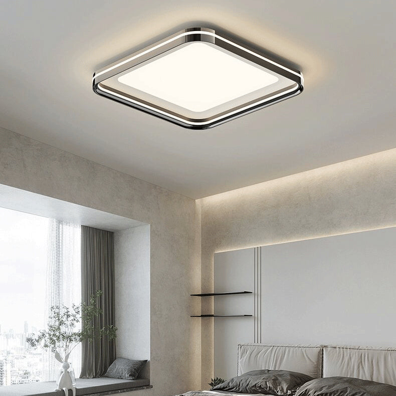 Stufenlos dimmbare LED Deckenlampe – Inkl. Fernbedienung & Farbauswahl-Flush Mount Lighting-Lumensis-Weißes Licht (5000K)-Schwarz - Quadrat-Lumensis