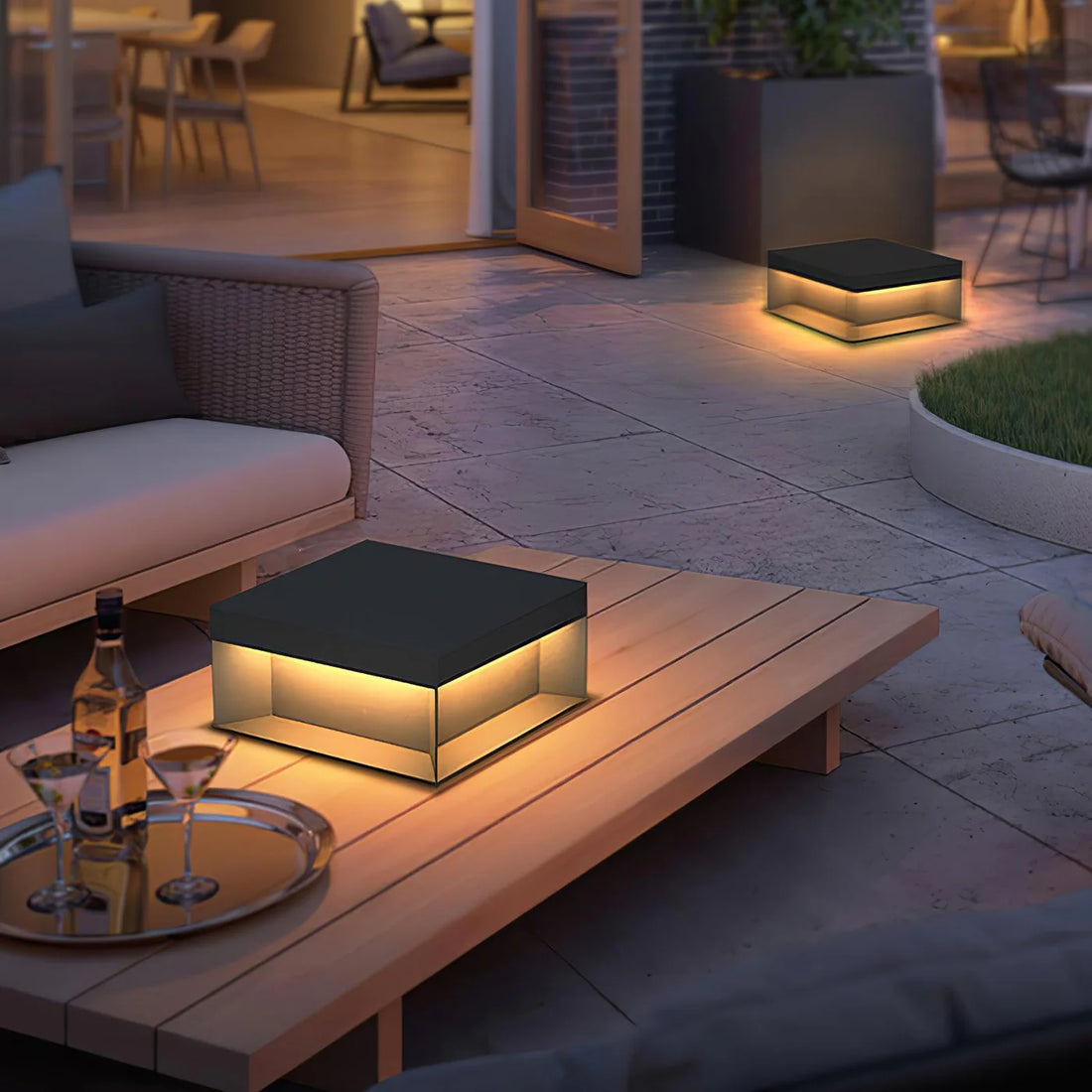 Solar LED Würfel Außenleuchte – Wetterfeste Gartenlampe IP65 mit Warmweißem Licht-Lighting > Outdoor Lighting > Outdoor Post Lights > Pillar Lights-Lumensis-25cm-Solar-Lumensis