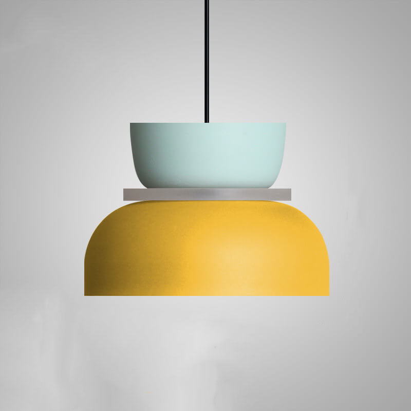 Designer LED Pendelleuchte – Buntes Color-Blocking & Nordic Style-Pendants-Lumensis-Large-Cyan & Gelb-100V-120V-Lumensis