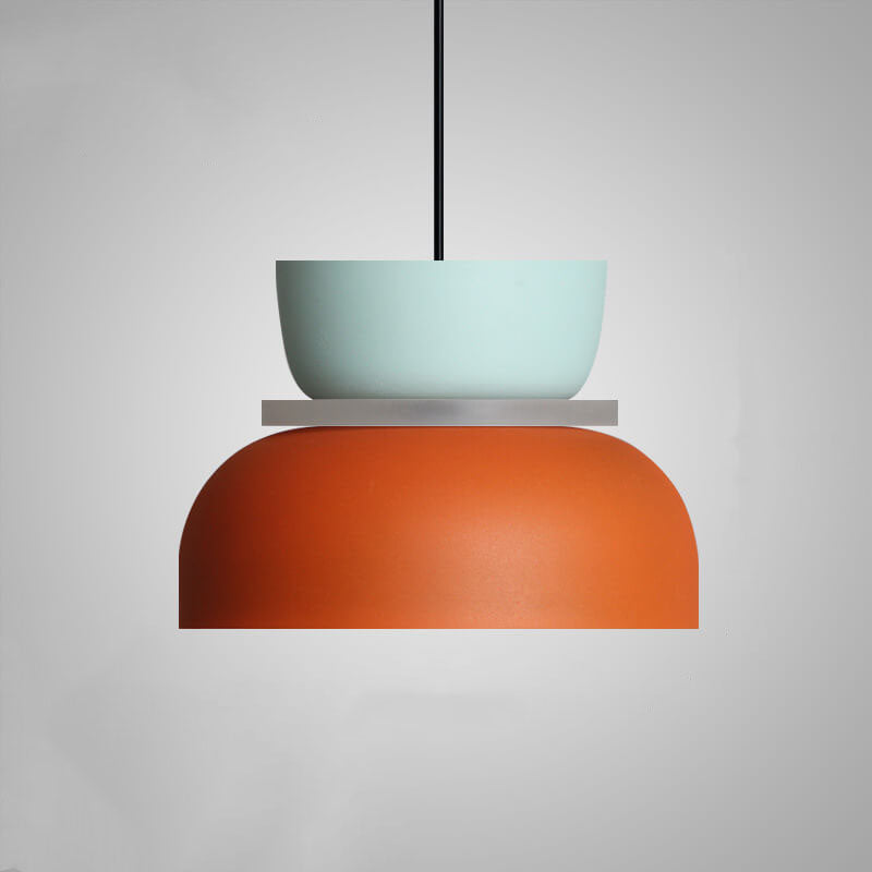 Designer LED Pendelleuchte – Buntes Color-Blocking & Nordic Style-Pendants-Lumensis-Large-Cyan & Orange-100V-120V-Lumensis