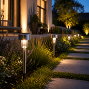 Solar LED Erdspießleuchten Edelstahl – 12er Set Gartenleuchten für Wege, Rasen & Beete