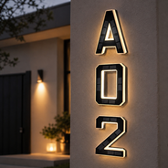 Solar LED Hausnummernschild 23 cm – beleuchtete Hausnummer ohne Verkabelung für Eingang & Türadresse
