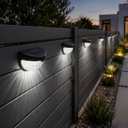 Solar-Zaunleuchten im Set – Dekorative LED-Wandbeleuchtung für Terrasse, Garten & Treppen