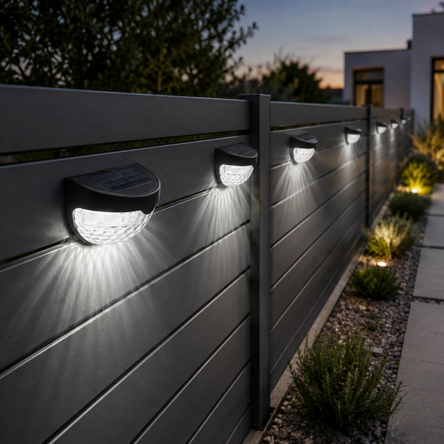 Solar-Zaunleuchten im Set – Dekorative LED-Wandbeleuchtung für Terrasse, Garten & Treppen