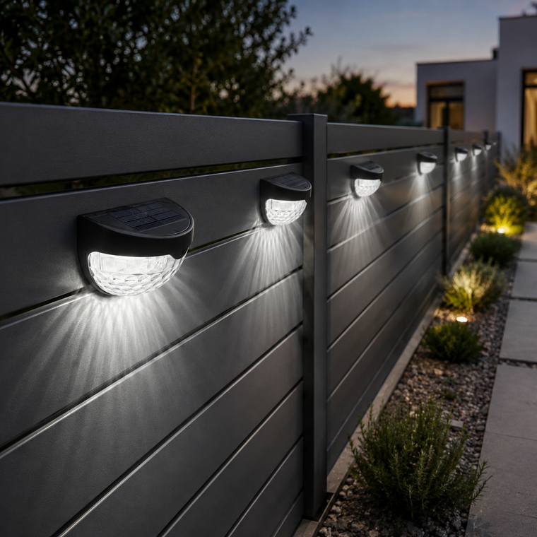 Solar-Zaunleuchten im Set – Dekorative LED-Wandbeleuchtung für Terrasse, Garten & Treppen