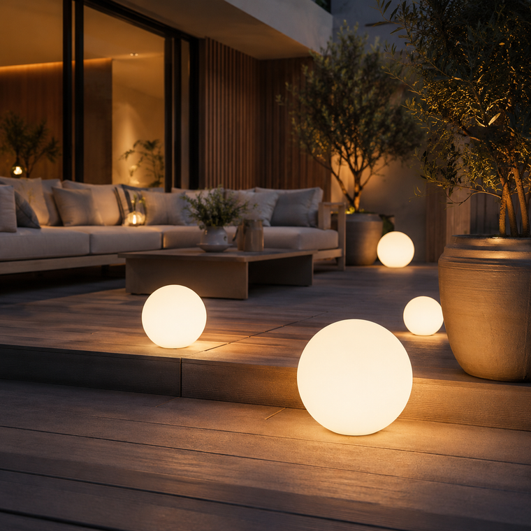LED Kugelleuchte Außen – wiederaufladbar, kabellos, wasserdicht für Garten, Terrasse, Balkon, Pool & stimmungsvolle Outdoor-Deko