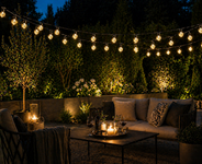 Kristall Solar-Lichterkette 2er Set für Garten & Terrasse