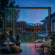Solar-Lichtervorhang für Außen – 3m / 2m Breite, bis zu 300 LEDs, 8 Modi