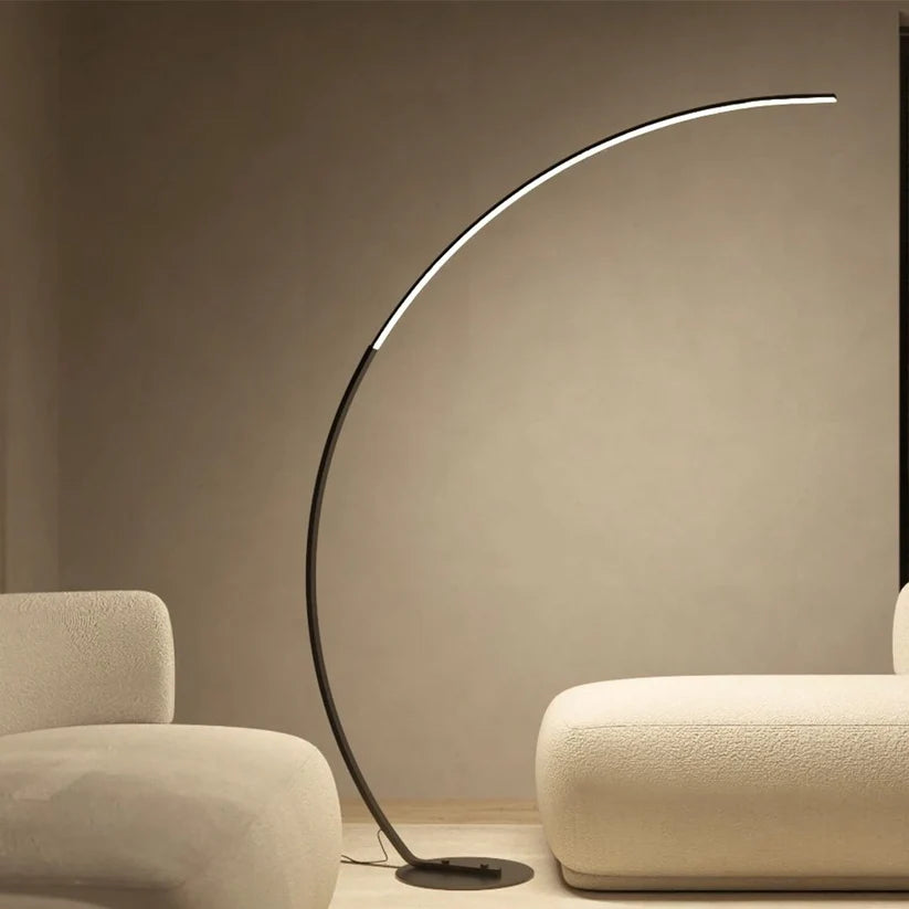 Designer LED Bogenlampe Modern – Ultraschlanke Stehleuchte-Lumensis-Schwarz-Lumensis