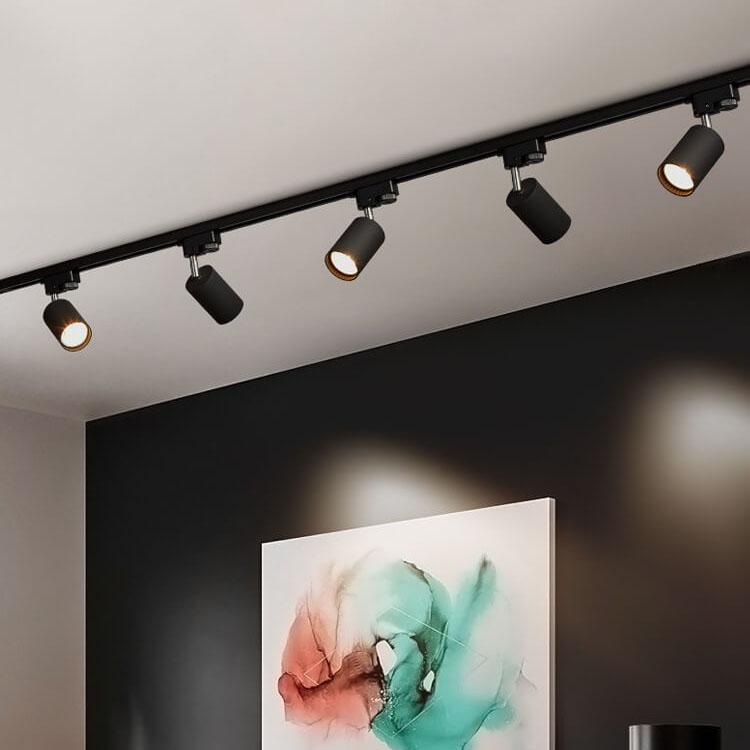 LED Schienensystem – Verstellbare Spotlights im Industrial Design-Flush Mount Lighting-Lumensis-4-flammig | 150 cm Schiene-Schwarz-Lumensis