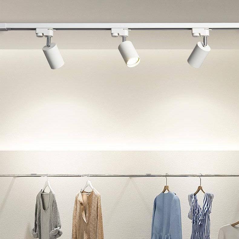 LED Schienensystem – Verstellbare Spotlights im Industrial Design-Flush Mount Lighting-Lumensis-3-flammig | 100 cm Schiene-Weiß-Lumensis