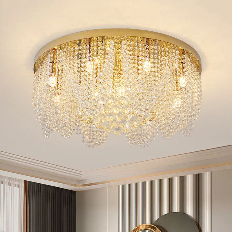 Luxus Kristall-Kronleuchter in Gold – Moderne Deckenleuchte mit E14 LED-Lumensis-100x48cm-Warmes Licht-Lumensis