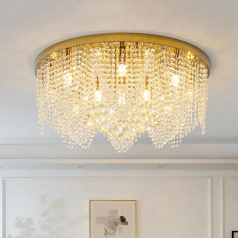 Luxus Kristall-Kronleuchter in Gold – Moderne Deckenleuchte mit E14 LED-Lumensis-50x36cm-Kaltes Licht-Lumensis