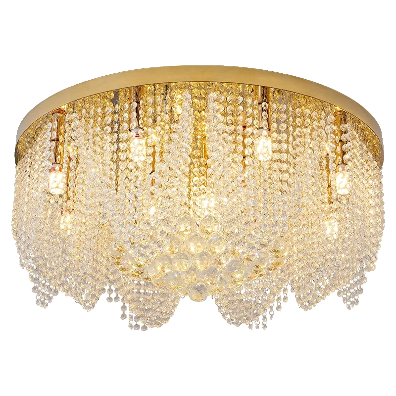 Luxus Kristall-Kronleuchter in Gold – Moderne Deckenleuchte mit E14 LED-Lumensis-50x36cm-Kaltes Licht-Lumensis