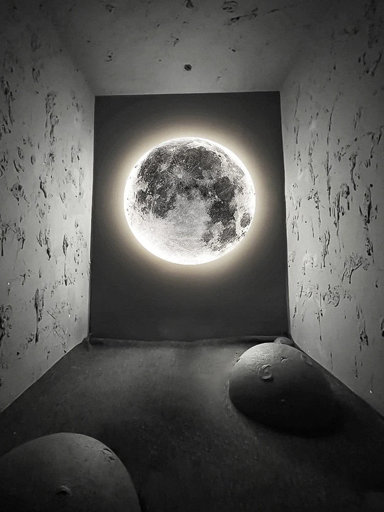 LED Mond-Wandleuchte 3D – Realistisches Design mit Fernbedienung-Lumensis-24cm-Weißes Licht 6000k-Lumensis