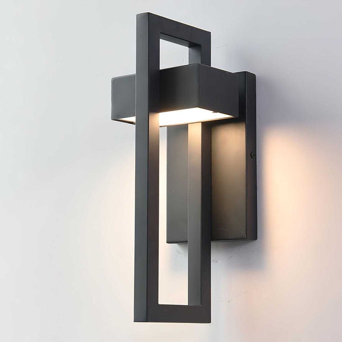 LED Außen-Wandleuchte Edelstahl Schwarz – Modern & IP65 Wetterfest-Outdoor light-Lumensis-35cm / 14