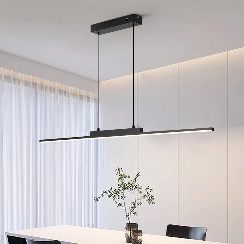 Lineare LED Pendelleuchte – Minimalistische Hängelampe für den Esstisch-Lumensis-Gold | 3 Lichtfarben (ohne Fernbedienung)-Lumensis