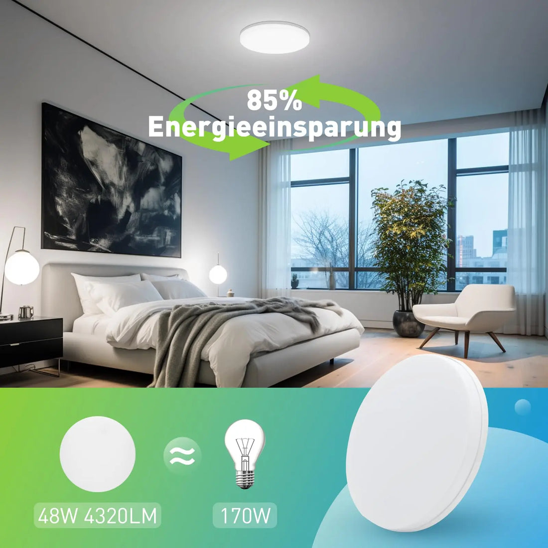 Minimalistische LED Deckenleuchte Rund – Ultraflaches Design & Blendfreies Licht-Lumensis-Kaltes Weiß-30CM-48W-Lumensis