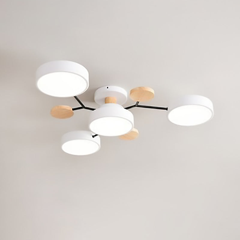 Skandinavische LED Deckenlampe – Mehrflammig in Weiß, Grün & Grau-Semi-Flush Mount Lighting-Lumensis-3+1-Weißes Licht (5000K)-Lumensis