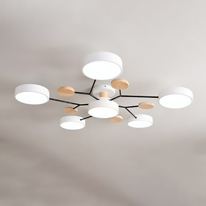 Skandinavische LED Deckenlampe – Mehrflammig in Weiß, Grün & Grau-Semi-Flush Mount Lighting-Lumensis-5+1-Weißes Licht (5000K)-Lumensis