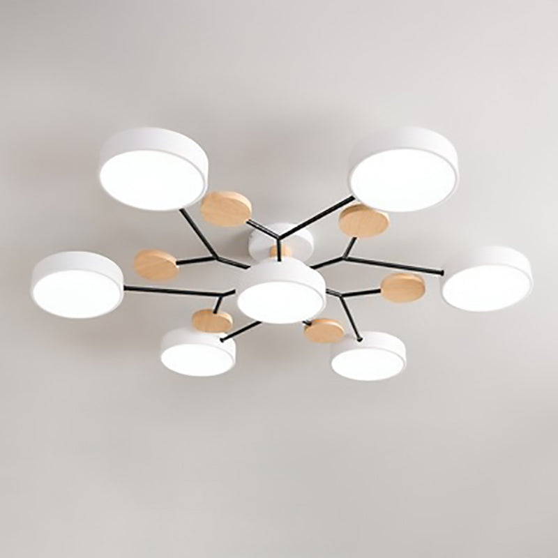 Skandinavische LED Deckenlampe – Mehrflammig in Weiß, Grün & Grau-Semi-Flush Mount Lighting-Lumensis-3+1-Weißes Licht (5000K)-Lumensis